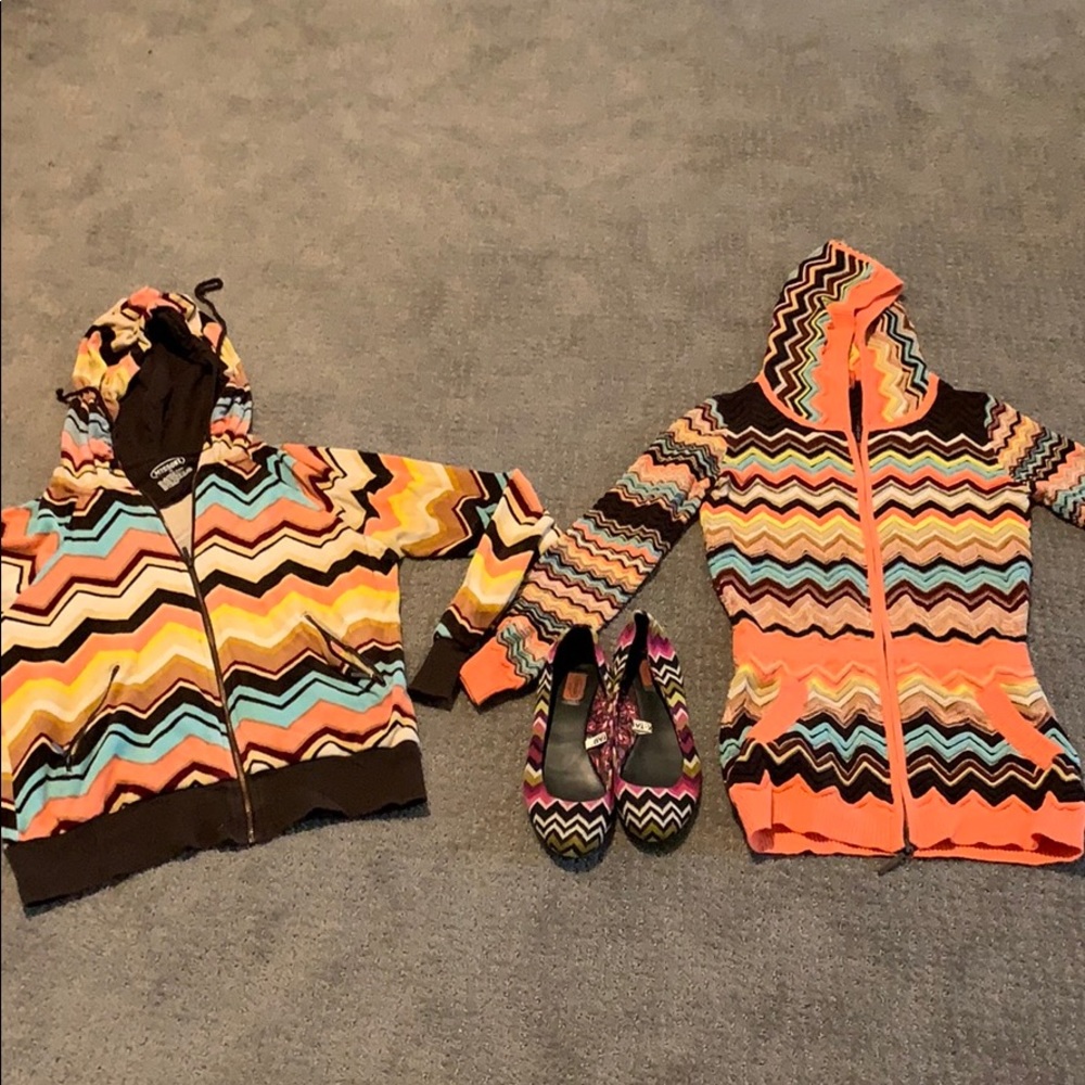 Missoni for Target lot jacket, sweater, flats,